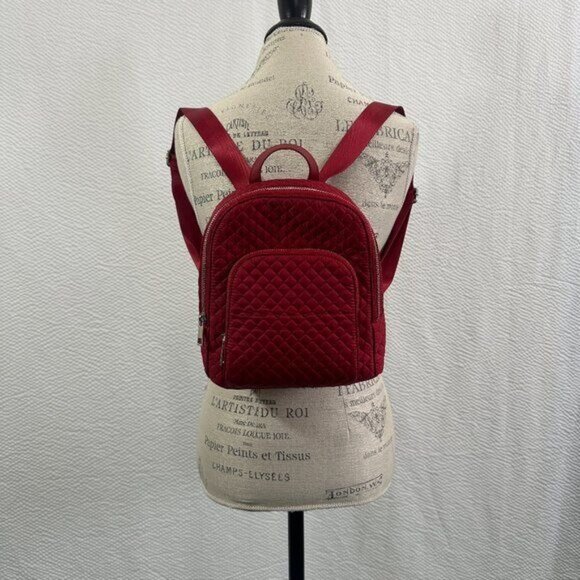 New Cynthia Rowley Quilted Mini Red Backpack with matching wallet - Picture 2 of 10